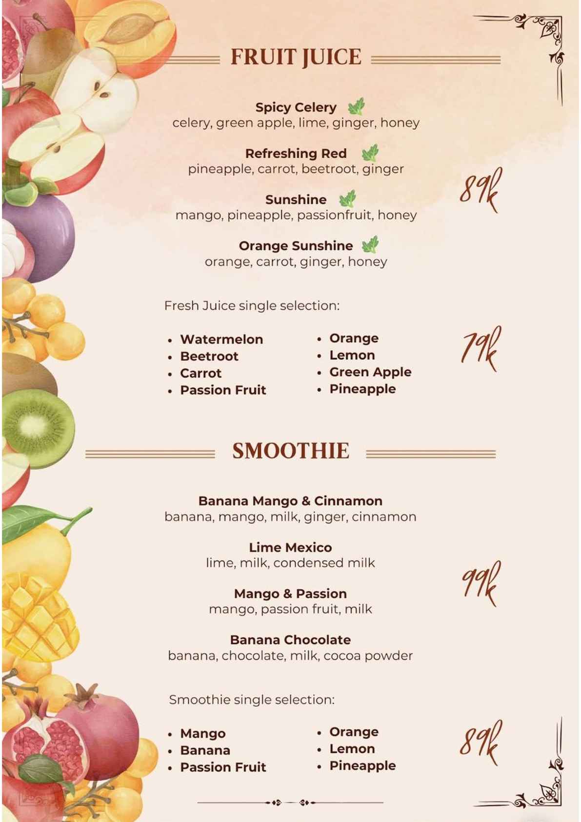 Drinks menu page 2