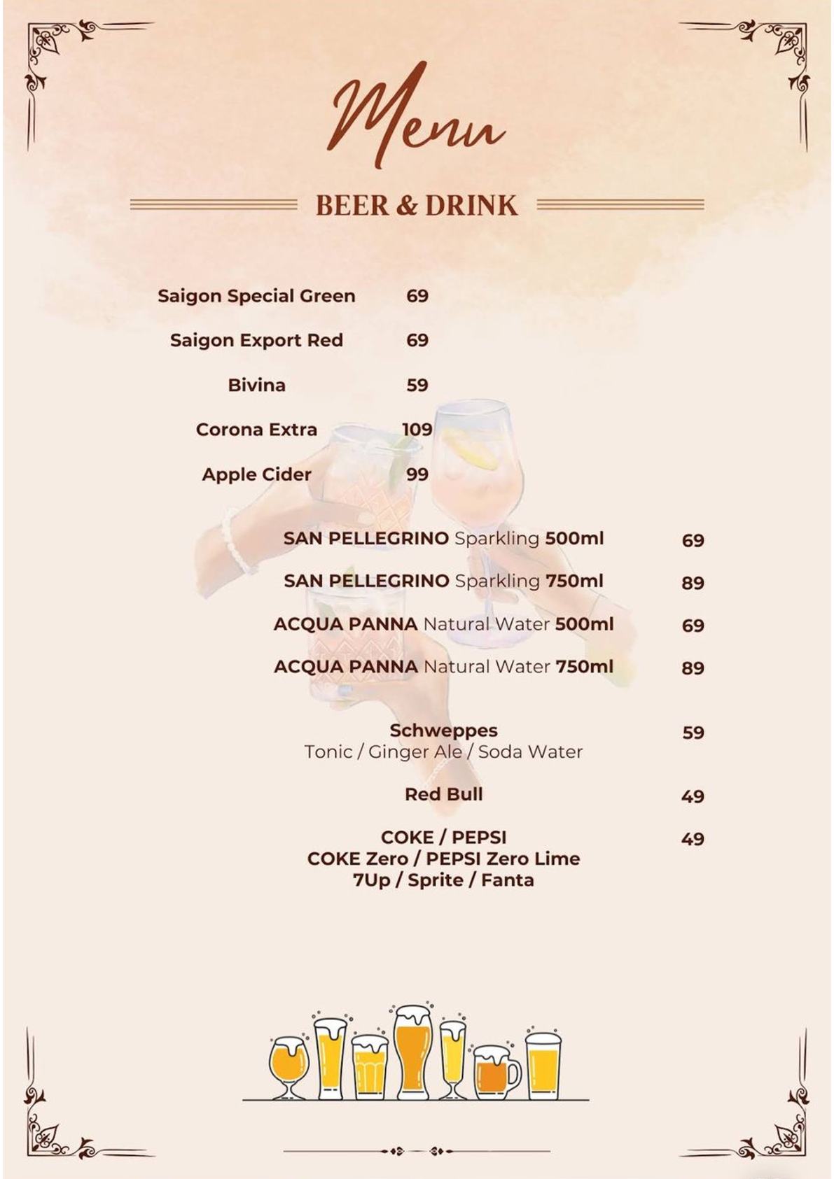 Drinks menu page 3