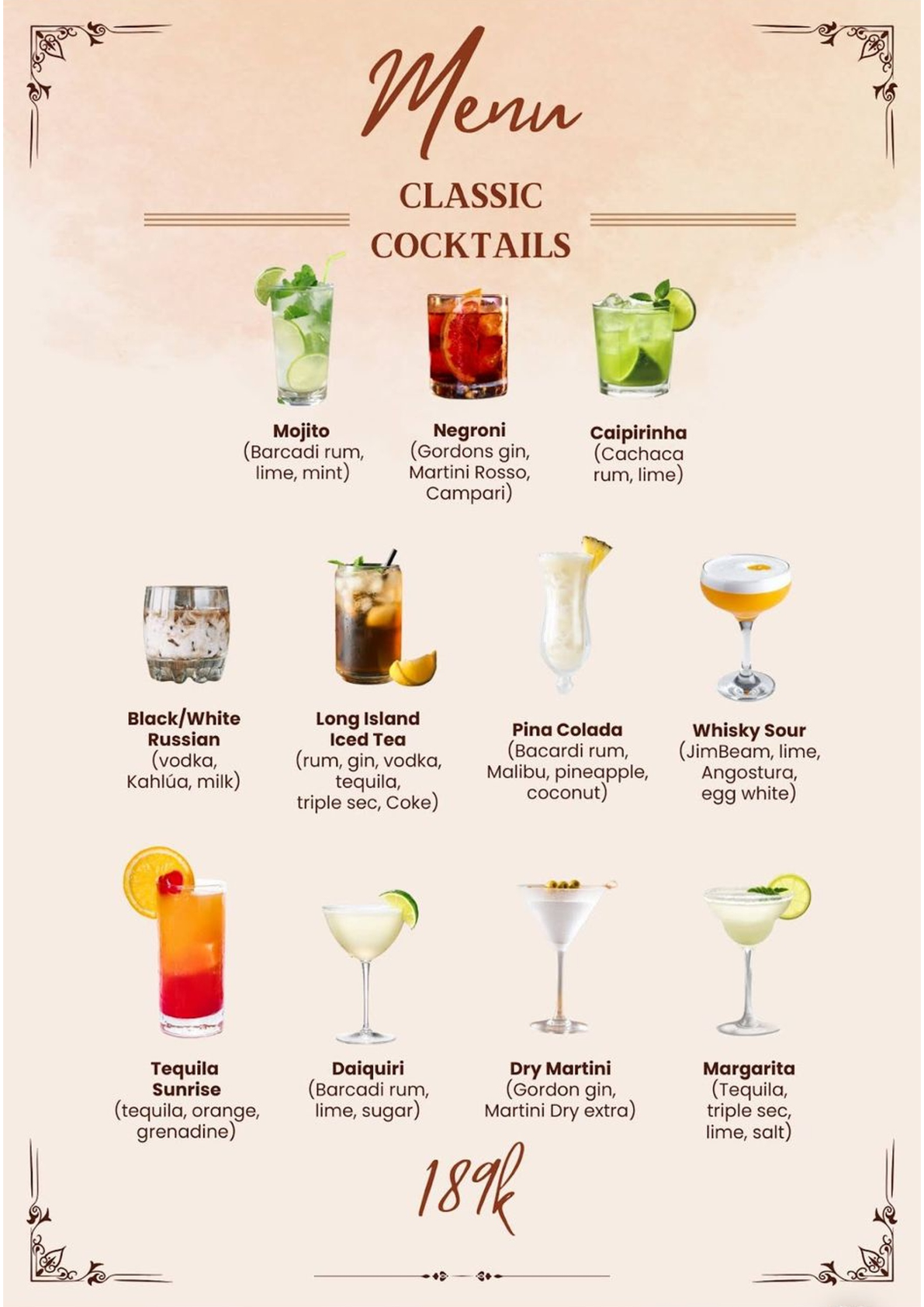 Drinks menu page 4